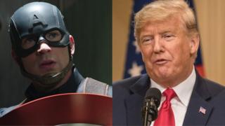 Captain America and President Donald Trump