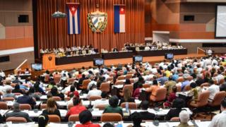 The Cuban parliament in the first session under the new government of President Miguel Diaz-Canel, at the Convention Palace in Havana, on 2 June 2018