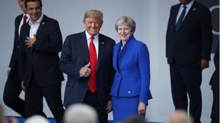 Trump - May at NATO Summit