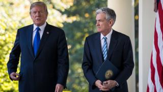 Jerome Powell and President Trump