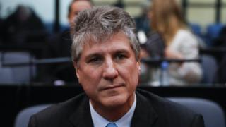 Argentina's former vice president Amado Boudou during his trial in Buenos Aires on 0 August 2018