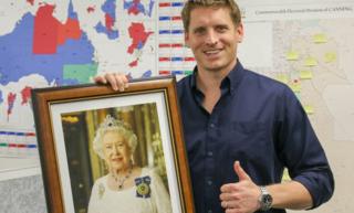 MP Andrew Hastie with his own portrait of the Queen
