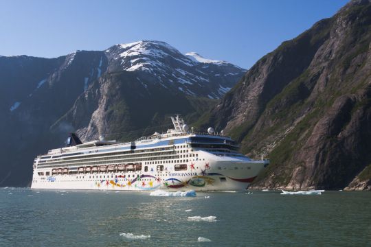 Mandatory Credit: Photo by Design Pics Inc/REX/Shutterstock (5324598a) View Norwegian Star Cruise Ship In Tracy Arm With Ice Bergs In Foreground, Stephens Passage, Southeast Alaska, Summer VARIOUS