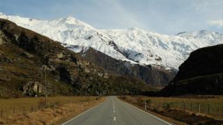 A road leads to Mt Aspiring