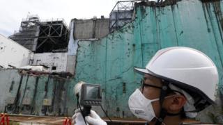 The nuclear reactor damaged by the tsunami