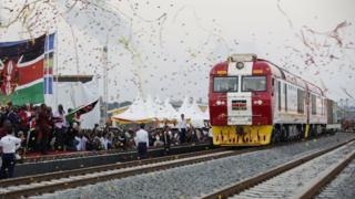Celebrating launch of new railway