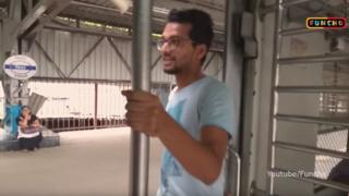 The men were filmed doing the Kiki challenge on a local train in Mumbai