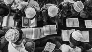 Rohingya refugees study the Koran in Cox's Bazar, Bangladesh
