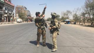 Afghan security forces arrive at the site of a rocket attack in Kabul, Afghanistan August 21, 2018