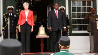 Theresa May and Cyril Ramaphosa