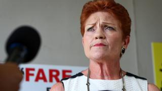 Far-right One Nation Party leader Pauline Hanson