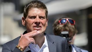 File picture of German cyclist Jan Ullrich leaving court in Weinfelden after his involvement in a three-car crash in 2015