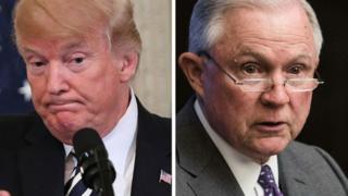 Attorney General Jeff Sessions (left) has recused himself from the Russia investigation