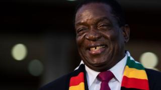 Emmerson Mnangagwa pictured on 3 August 2018.