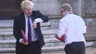 Boris Johnson outside the Foreign Office last month