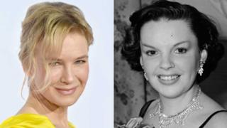 Renee Zellweger earlier this year and Judy Garland in 1951