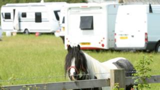 caravans illegally camp on private land