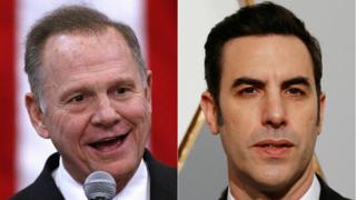Composite image of Roy Moore and Sacha Baron Cohen