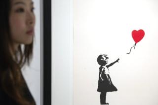 File picture of Banksy artwork entitled Girl with Balloon