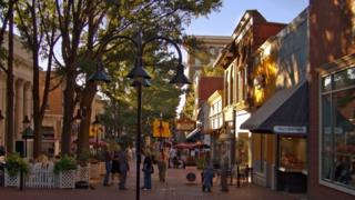 Charlottesville's downtown pedestrian mall, on a recent summer day