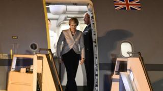 British Prime Minister Theresa May arrives in Buenos Aires for the G20 on November 29, 2018