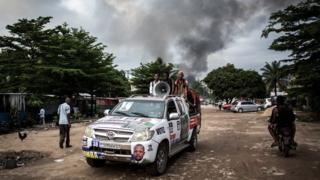Smoke rising over electoral complex