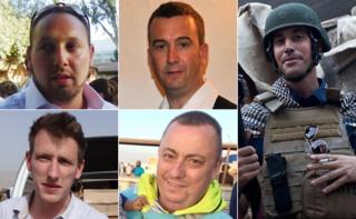 Murdered Western hostages: From top left clockwise, Steven Sotloff, David Haines, James Foley, Alan Henning, Abdul Rahman Kassig