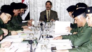 Saddam Hussein chairs cabinet meeting (January 2001)