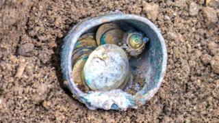The rare cache found on a site in the ancient Israeli port of Caesarea