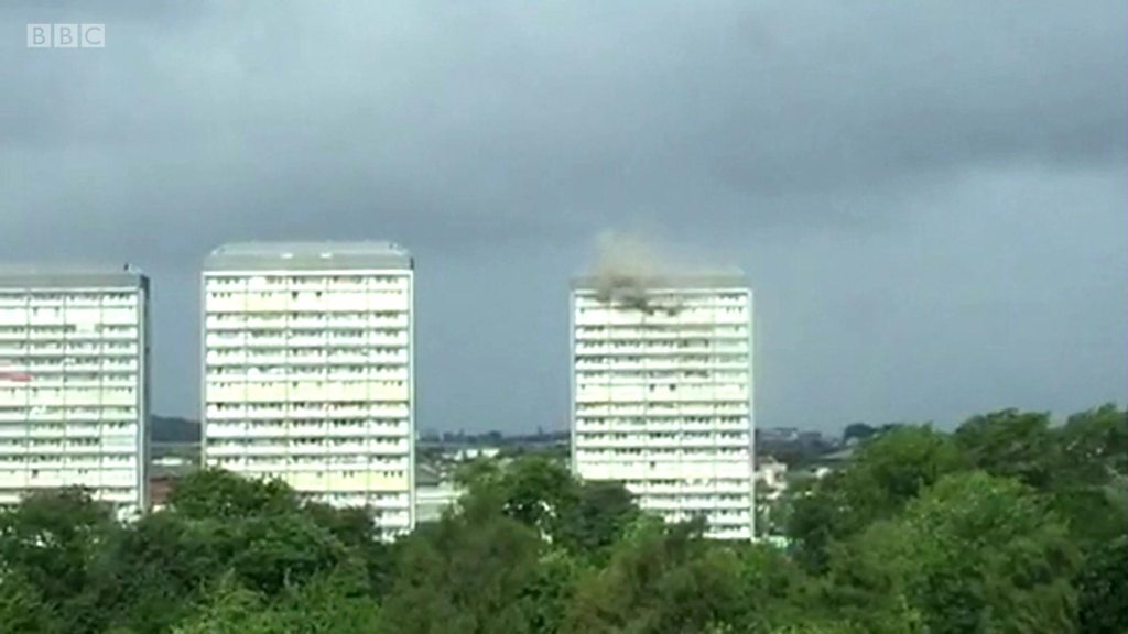 Eight injured in Glasgow tower block hearth