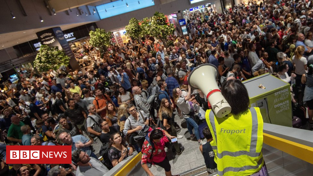 Frankfurt airport: Terminal evacuated after explosives take a look at 'error'