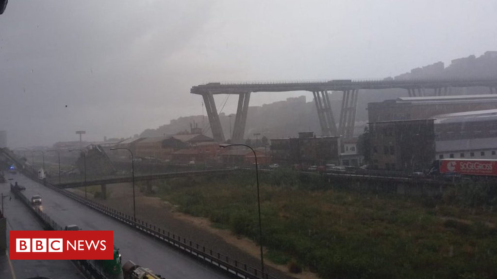Highway bridge collapses in Genoa, Italy