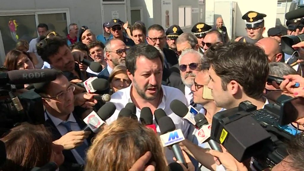 Italy migrants: Matteo Salvini calls for finish to Sicily 'refugee camp'