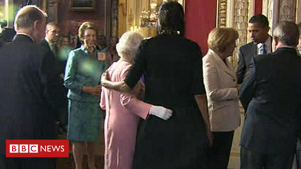 Whilst Michelle Obama hugged the Queen
