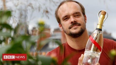Champagne in area: High-tech bottle gets check flight
