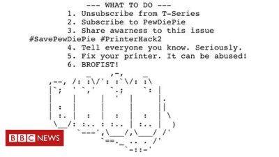 PewDiePie printer hackers strike again