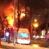 Japan explosion: Hearth and collapsed homes after blast