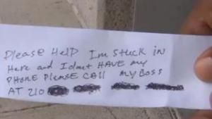 Man trapped in Texas money system sends 'help me' notes