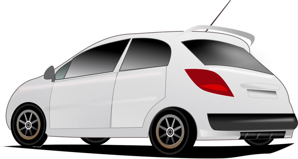 Solar-powered compact car on a road representing Tunisia's electric vehicle revolution for sustainable transportation.